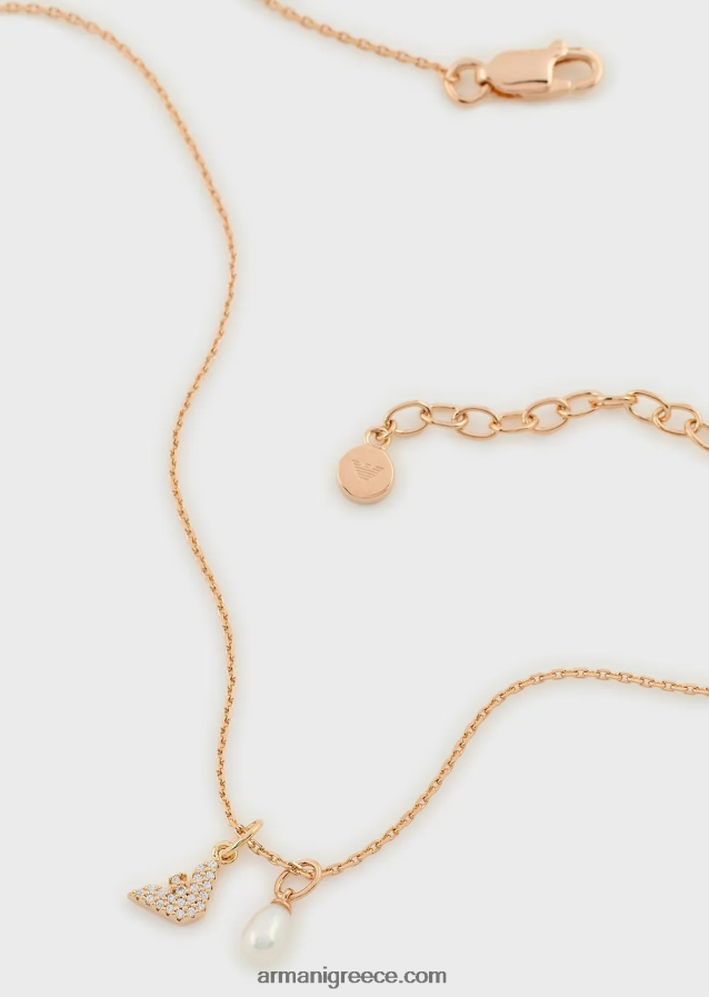 γυναίκες Armani Ασημένιο κρεμαστό κολιέ σε τόνους ροζ χρυσού 4046R6819 ροζ χρυσός