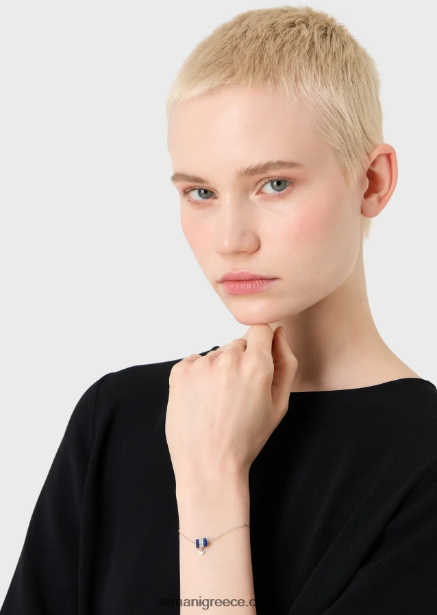 γυναίκες Armani βραχιόλι με εξαρτήματα λάπις λάζουλι 4046R6823 ασήμι