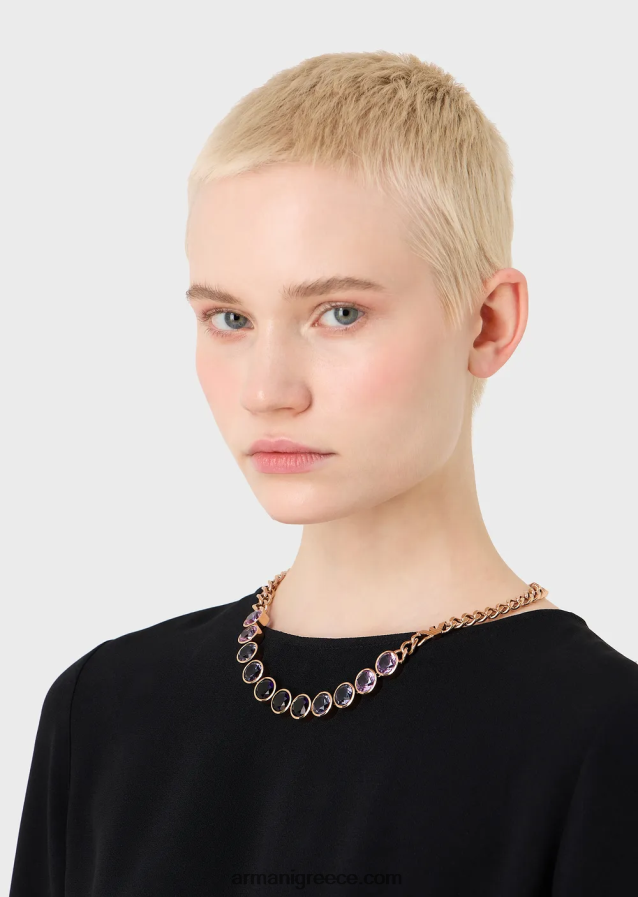 γυναίκες Armani Κολιέ από ανοξείδωτο ατσάλι σε τόνους ροζ χρυσού 4046R6830 ροζ χρυσός