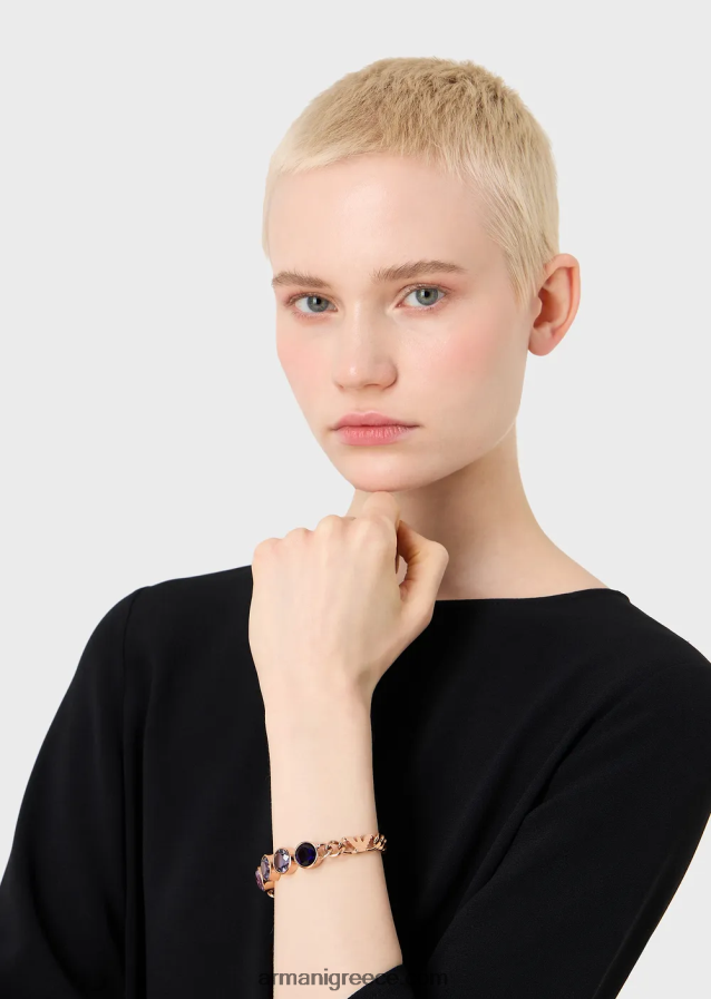 γυναίκες Armani Βραχιόλι από ανοξείδωτο ατσάλι σε τόνους ροζ χρυσού 4046R6831 ροζ χρυσός