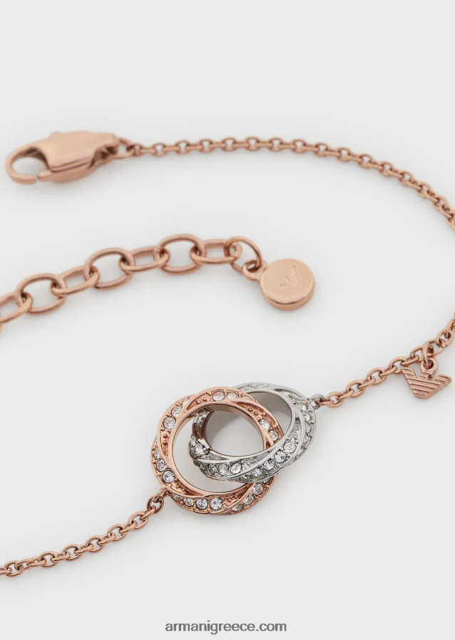 γυναίκες Armani Δίχρωμο βραχιόλι με αλυσίδα από ανοξείδωτο ατσάλι 4046R6836 πολύχρωμο