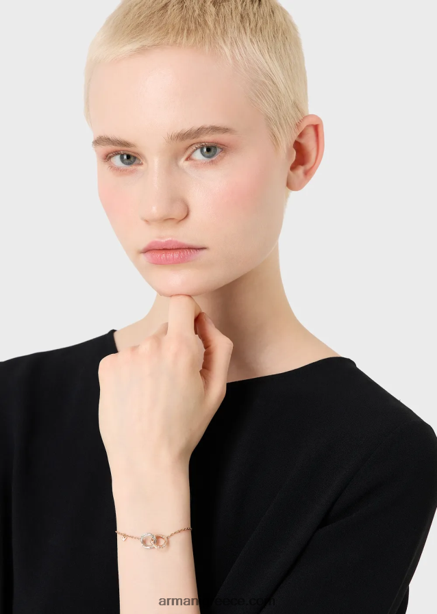 γυναίκες Armani Δίχρωμο βραχιόλι με αλυσίδα από ανοξείδωτο ατσάλι 4046R6836 πολύχρωμο