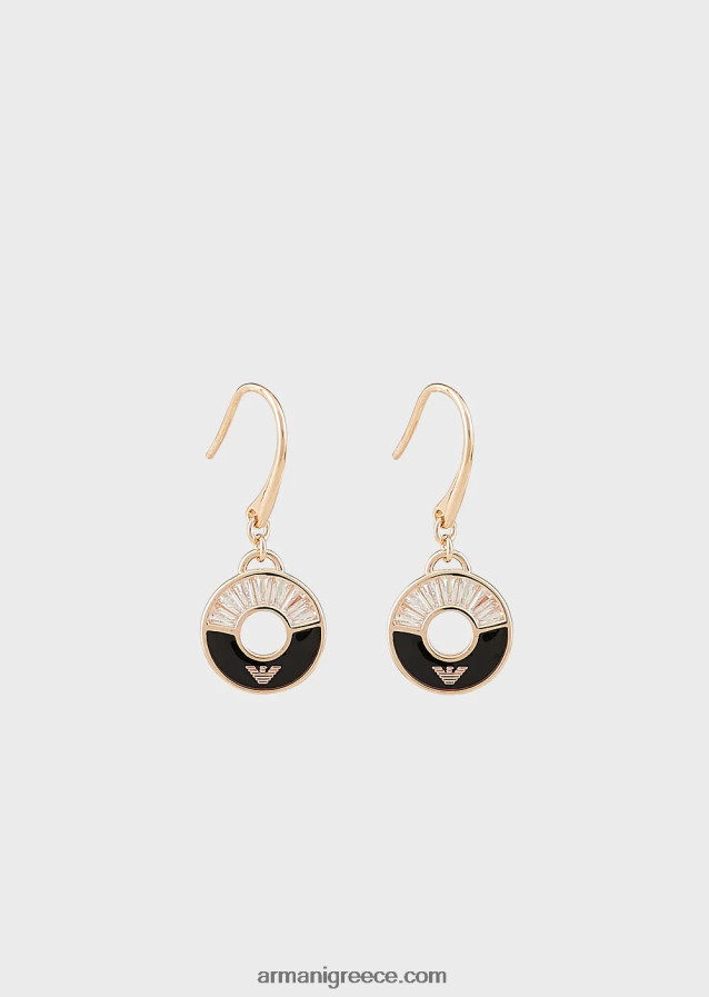 γυναίκες Armani σκουλαρίκια σταγόνας από μαύρο όνυχα 4046R6839 ροζ χρυσός