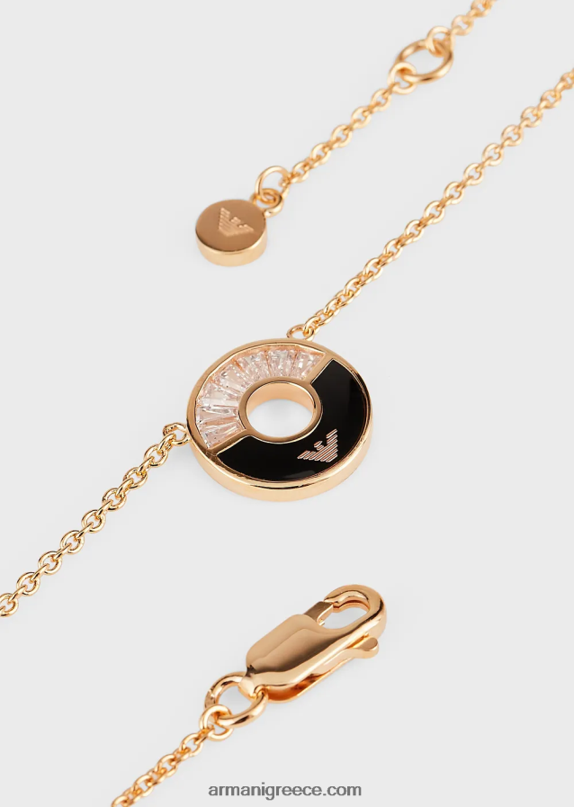 γυναίκες Armani κολιέ με μαύρο όνυχα 4046R6840 ροζ χρυσός