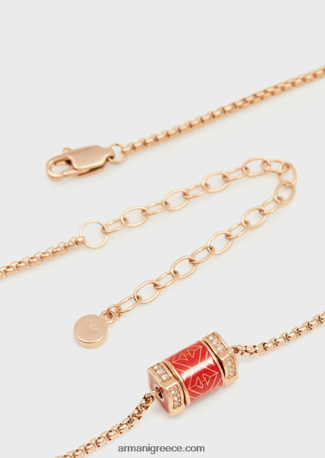 γυναίκες Armani κολιέ με κόκκινη λάκα 4046R6841 ροζ χρυσός