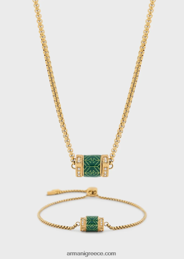 γυναίκες Armani Σετ κολιέ και βραχιόλι από ανοξείδωτο ατσάλι σε χρυσό τόνο 4046R6843 χρυσός