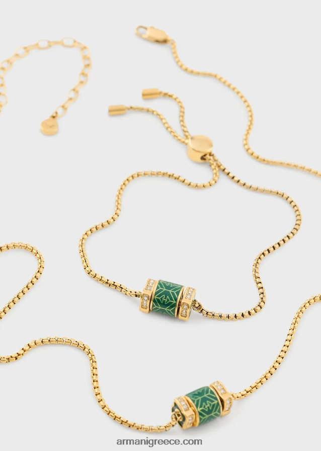 γυναίκες Armani Σετ κολιέ και βραχιόλι από ανοξείδωτο ατσάλι σε χρυσό τόνο 4046R6843 χρυσός