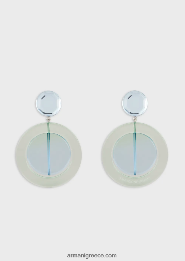 γυναίκες Armani στρογγυλά κρεμαστά σκουλαρίκια 4046R6854 γαλανός