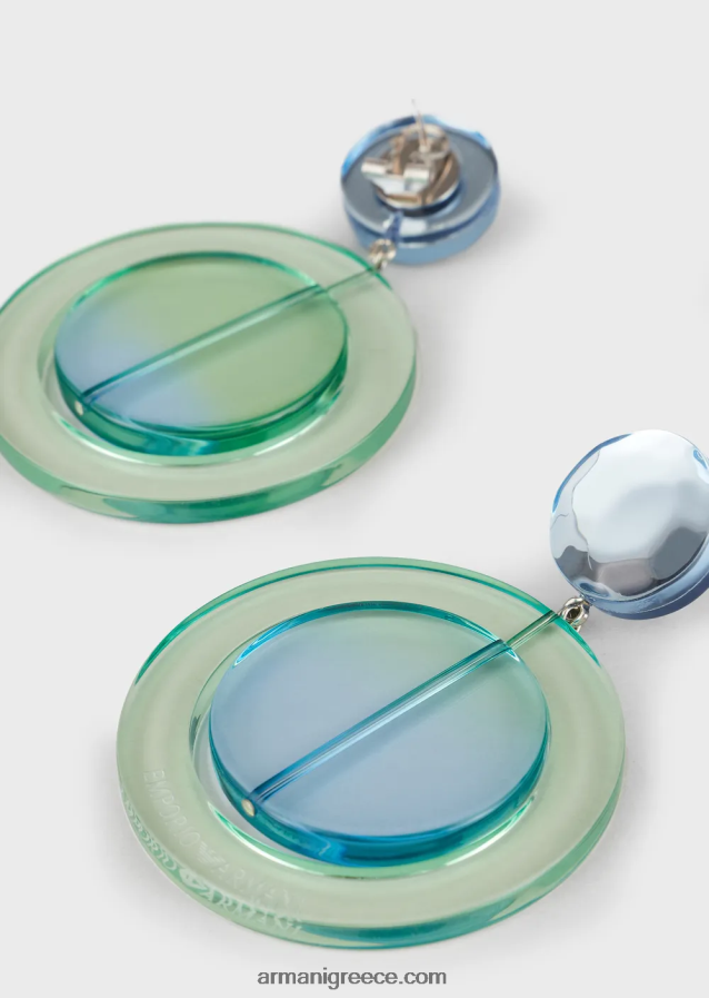 γυναίκες Armani στρογγυλά κρεμαστά σκουλαρίκια 4046R6854 γαλανός