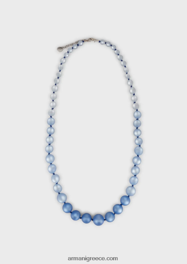 γυναίκες Armani μακρύ κολιέ με σφαίρες σε εφέ μαργαριταριού 4046R6858 μπλε