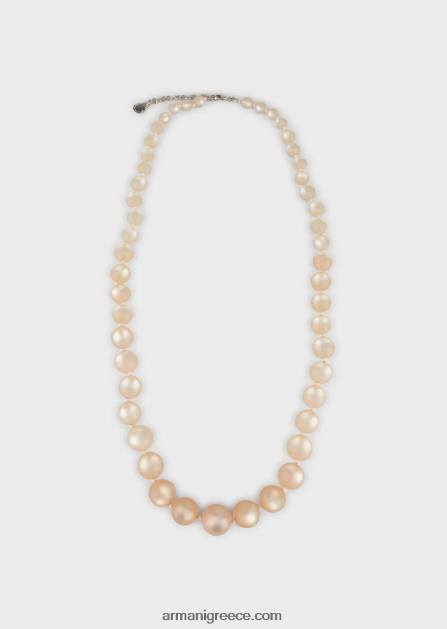 γυναίκες Armani μακρύ κολιέ με σφαίρες σε εφέ μαργαριταριού 4046R6859
