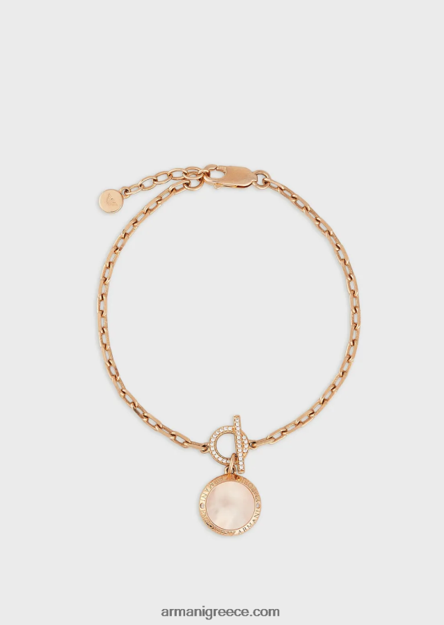 γυναίκες Armani βραχιόλι με αλυσίδα από ροδακινί mother of pearl 4046R6787