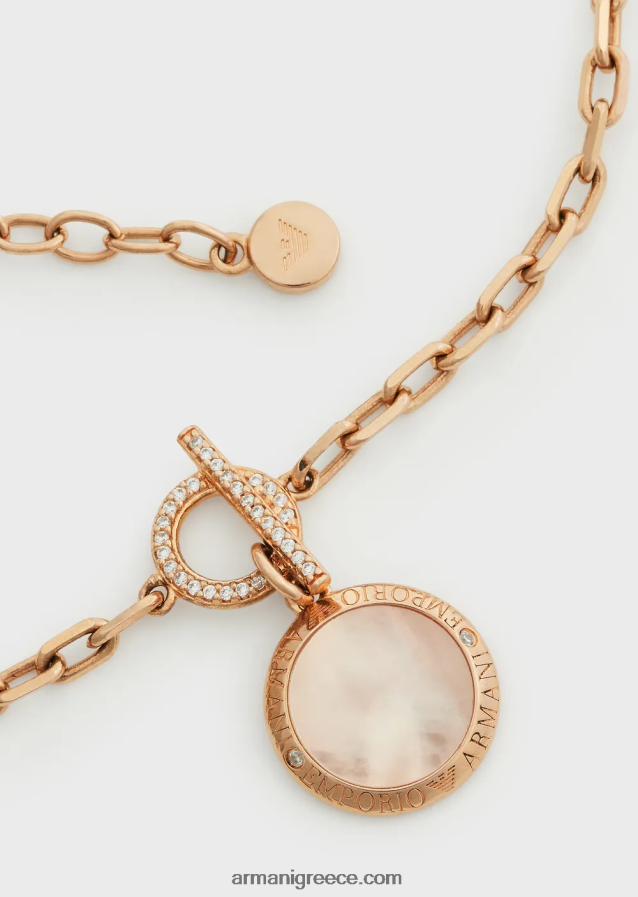 γυναίκες Armani βραχιόλι με αλυσίδα από ροδακινί mother of pearl 4046R6787
