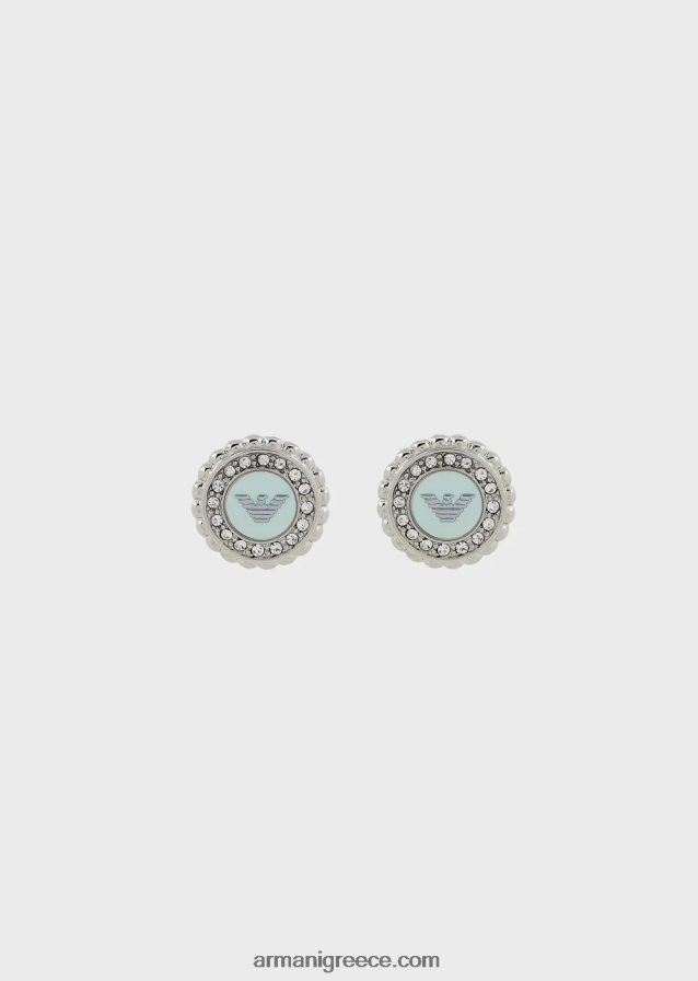 γυναίκες Armani σκουλαρίκια από ανοξείδωτο ατσάλι mother of pearl 4046R6821 ασήμι