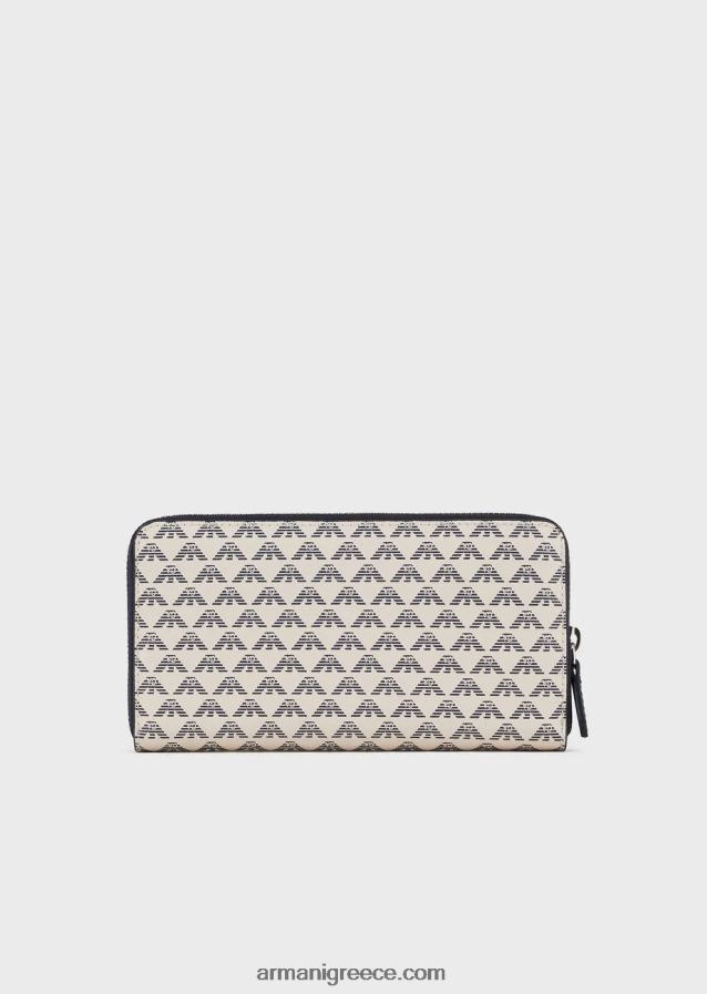 γυναίκες Armani Ολόσωμο πορτοφόλι αετού με φερμουάρ 4046R6893 μπλε λογότυπο