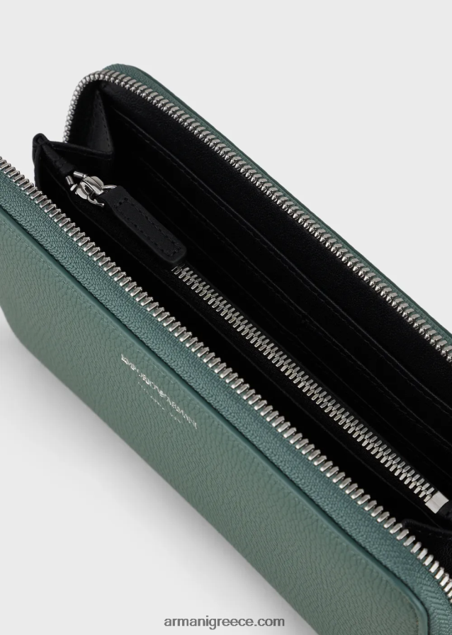 γυναίκες Armani Πορτοφόλι myea με στάμπα ελαφιού με φερμουάρ 4046R6883 πράσινος