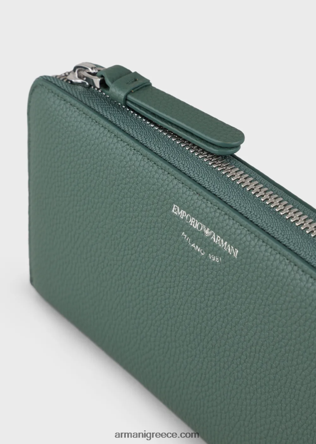 γυναίκες Armani Πορτοφόλι myea με στάμπα ελαφιού με φερμουάρ 4046R6883 πράσινος