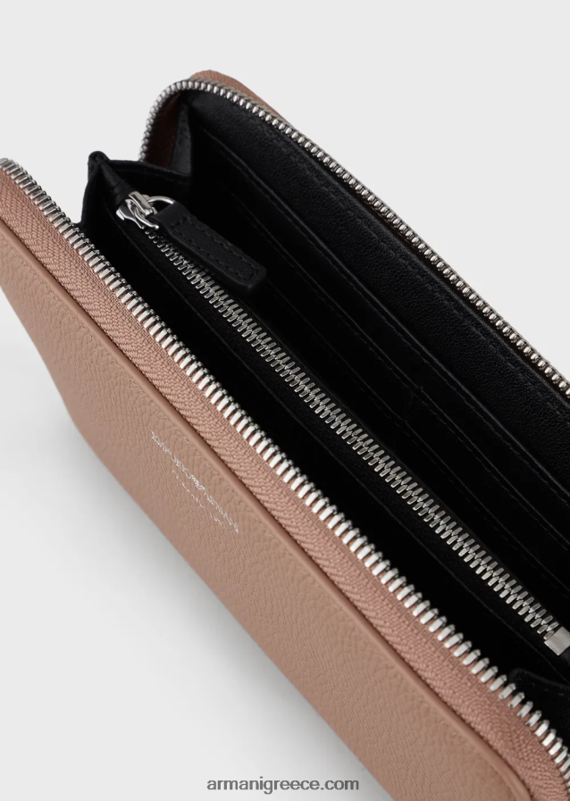γυναίκες Armani Πορτοφόλι myea με στάμπα ελαφιού με φερμουάρ 4046R6885 καμήλα
