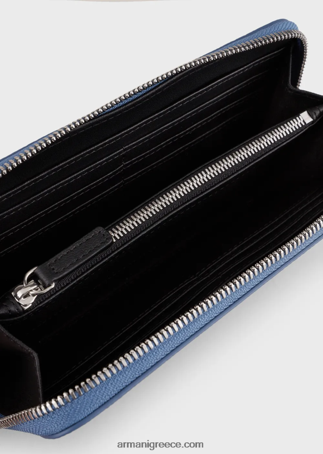 γυναίκες Armani Πορτοφόλι myea με στάμπα ελαφιού με φερμουάρ 4046R6886 μπλε