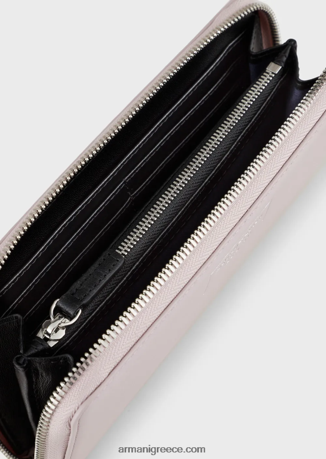 γυναίκες Armani μικρό πορτοφόλι myea με φερμουάρ από οικολογικό δέρμα 4046R6894 ροζ