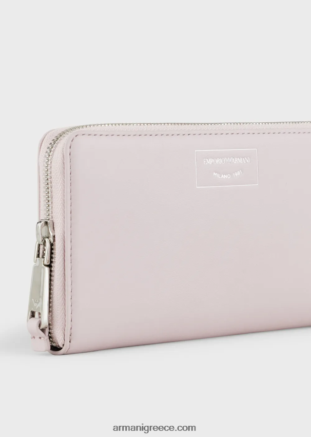 γυναίκες Armani μικρό πορτοφόλι myea με φερμουάρ από οικολογικό δέρμα 4046R6894 ροζ