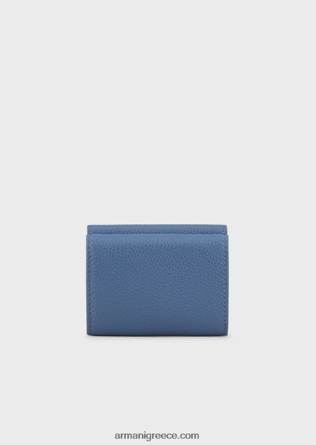γυναίκες Armani myea τρίπτυχο πορτοφόλι με στάμπα ελαφιού 4046R6897 μπλε