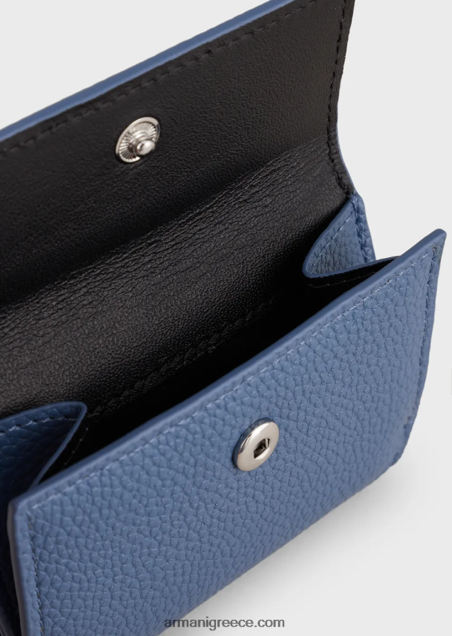 γυναίκες Armani myea τρίπτυχο πορτοφόλι με στάμπα ελαφιού 4046R6897 μπλε