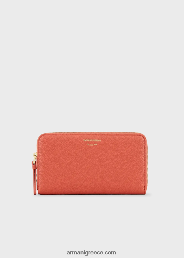 γυναίκες Armani Πορτοφόλι myea με στάμπα ελαφιού με φερμουάρ 4046R6901 καφέ