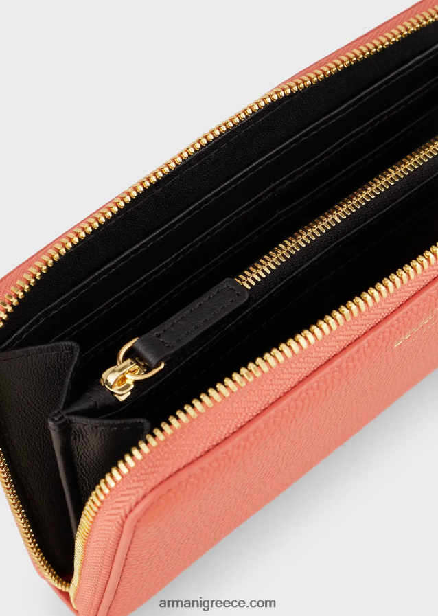 γυναίκες Armani Πορτοφόλι myea με στάμπα ελαφιού με φερμουάρ 4046R6901 καφέ