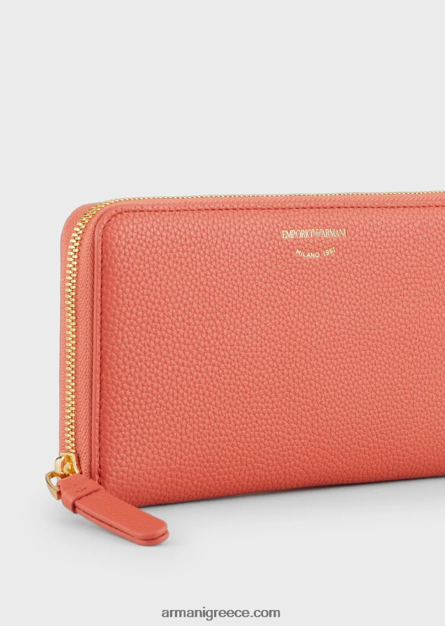 γυναίκες Armani Πορτοφόλι myea με στάμπα ελαφιού με φερμουάρ 4046R6901 καφέ