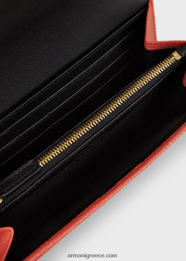 γυναίκες Armani πορτοφόλι myea με πτερύγιο με στάμπα ελαφιού 4046R6905 καφέ