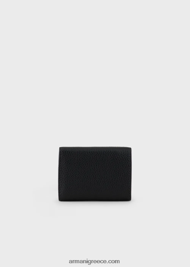 γυναίκες Armani myea τρίπτυχο πορτοφόλι με στάμπα ελαφιού 4046R6907 μαύρος