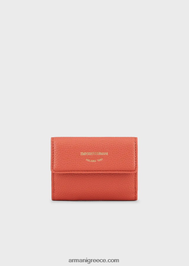 γυναίκες Armani myea τρίπτυχο πορτοφόλι με στάμπα ελαφιού 4046R6908 καφέ