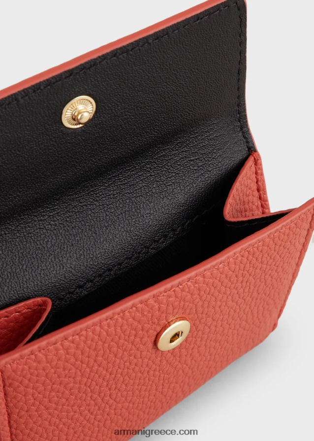 γυναίκες Armani myea τρίπτυχο πορτοφόλι με στάμπα ελαφιού 4046R6908 καφέ