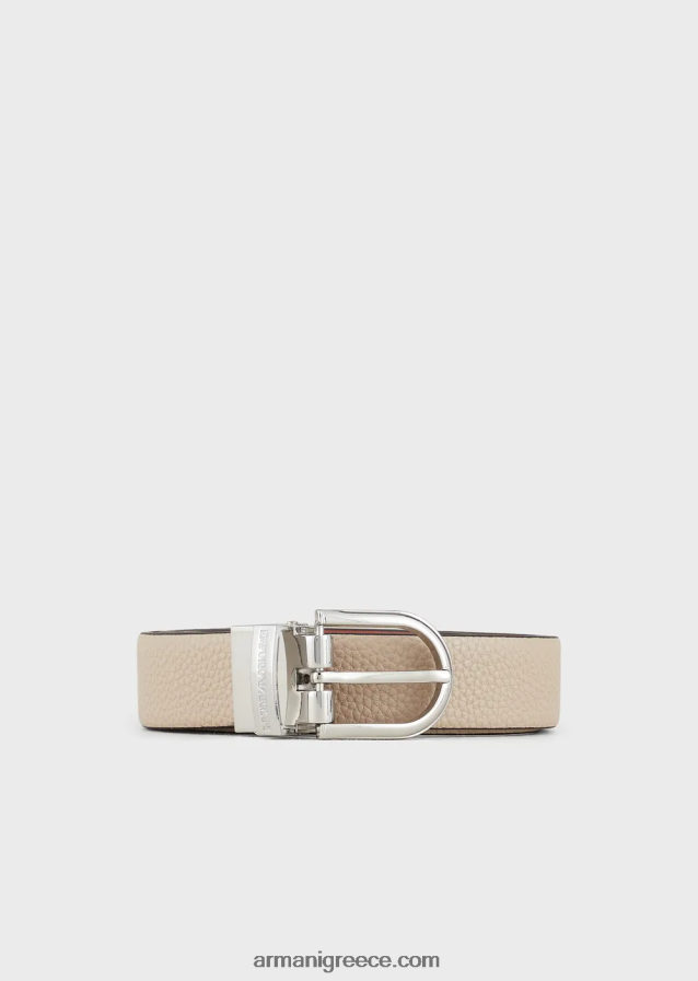 γυναίκες Armani αναστρέψιμη δίχρωμη ζώνη με στάμπα ελάφι 4046R6749 μπεζ
