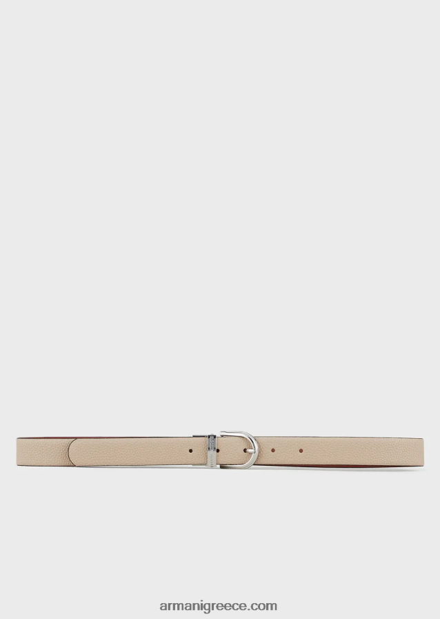 γυναίκες Armani αναστρέψιμη δίχρωμη ζώνη με στάμπα ελάφι 4046R6749 μπεζ