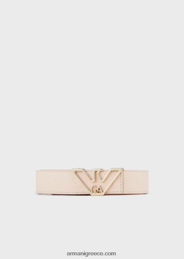 γυναίκες Armani ζώνη με πλάκα αετού με στάμπα ελαφιού 4046R6754 γυμνός