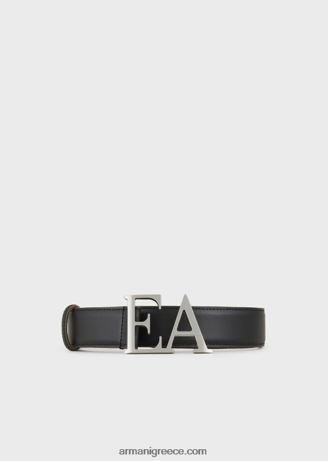 γυναίκες Armani δερμάτινη ζώνη με χυτή αγκράφα 4046R6756 μαύρος