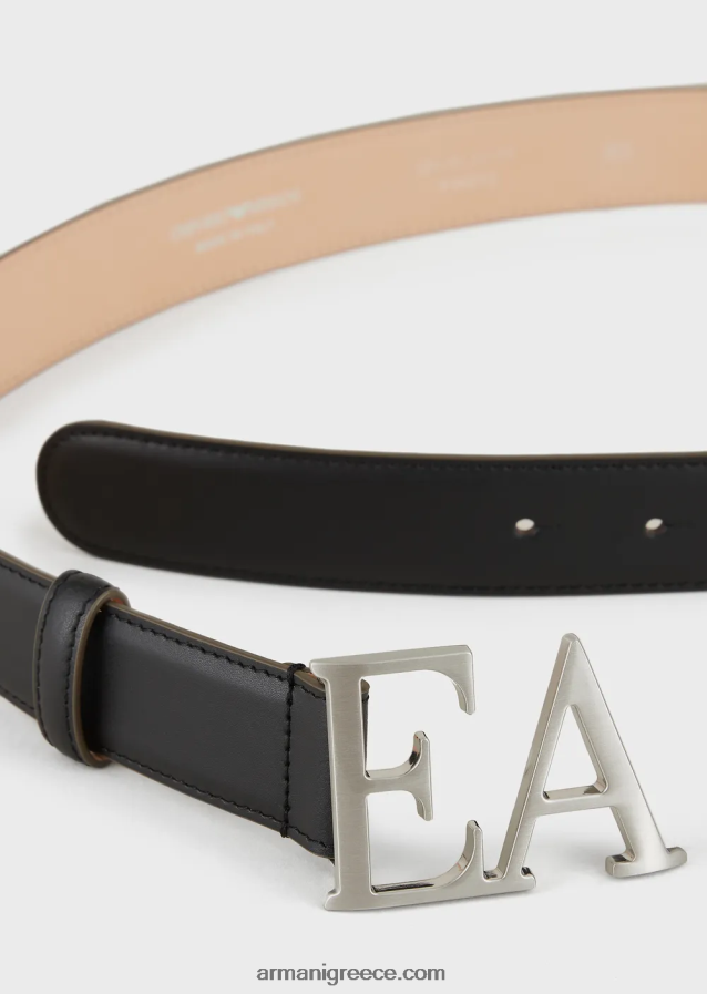 γυναίκες Armani δερμάτινη ζώνη με χυτή αγκράφα 4046R6756 μαύρος