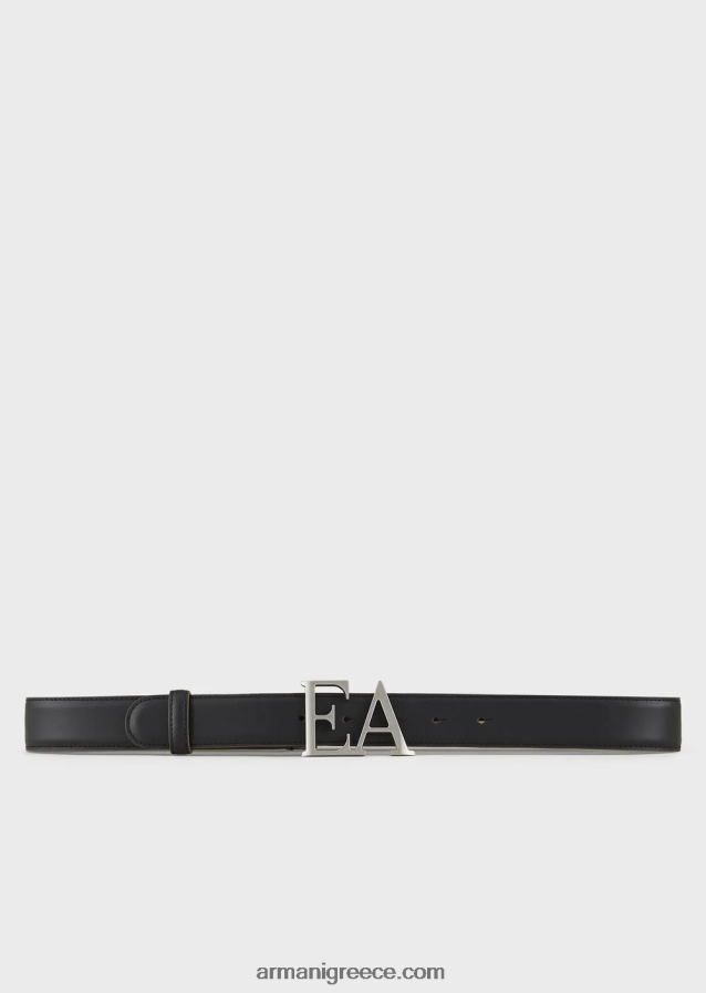 γυναίκες Armani δερμάτινη ζώνη με χυτή αγκράφα 4046R6756 μαύρος