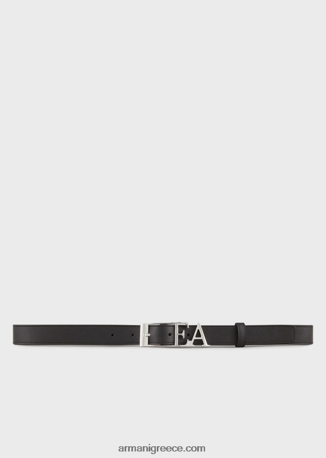 γυναίκες Armani δερμάτινη ζώνη με χυτή αγκράφα 4046R6757 μαύρος