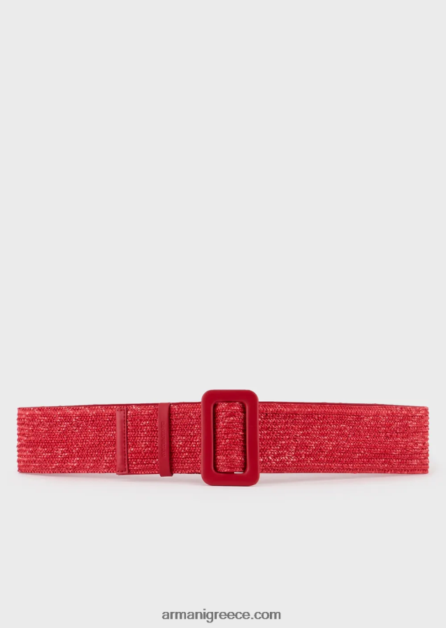 γυναίκες Armani ψάθινη ζώνη με ψηλή μέση 4046R6762 το κόκκινο