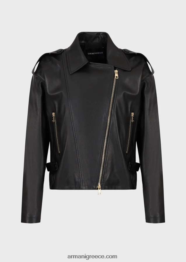 γυναίκες Armani Biker jacket από δέρμα νάπα 4046R6231