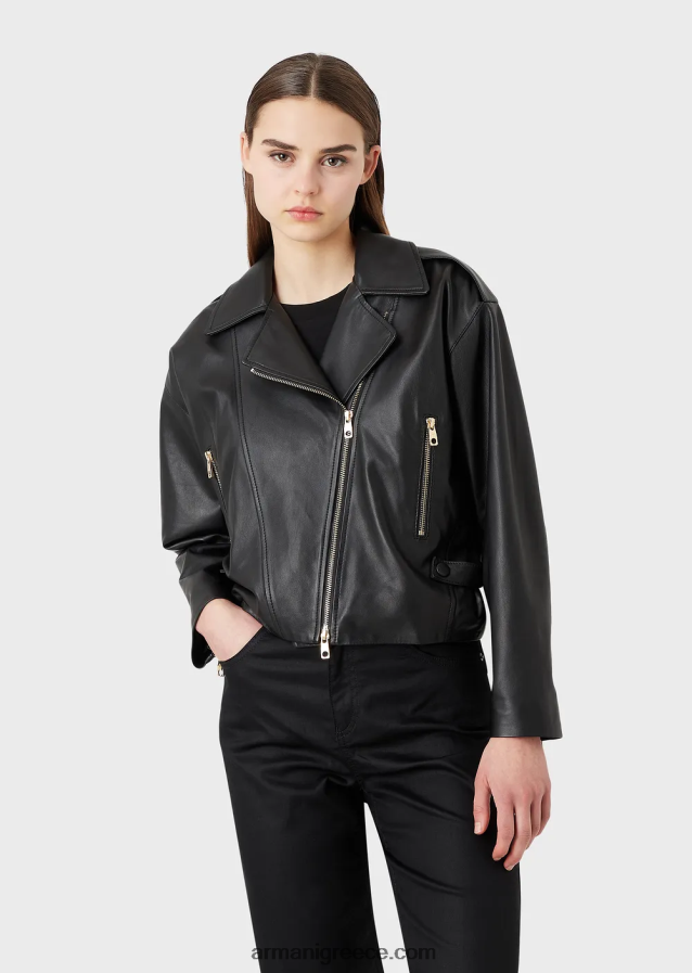 γυναίκες Armani Biker jacket από δέρμα νάπα 4046R6231