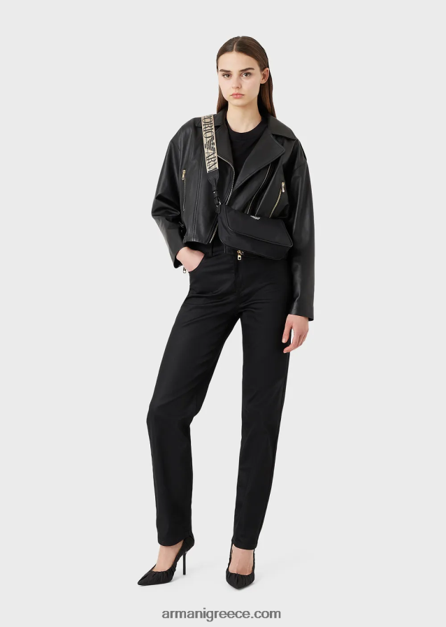 γυναίκες Armani Biker jacket από δέρμα νάπα 4046R6231