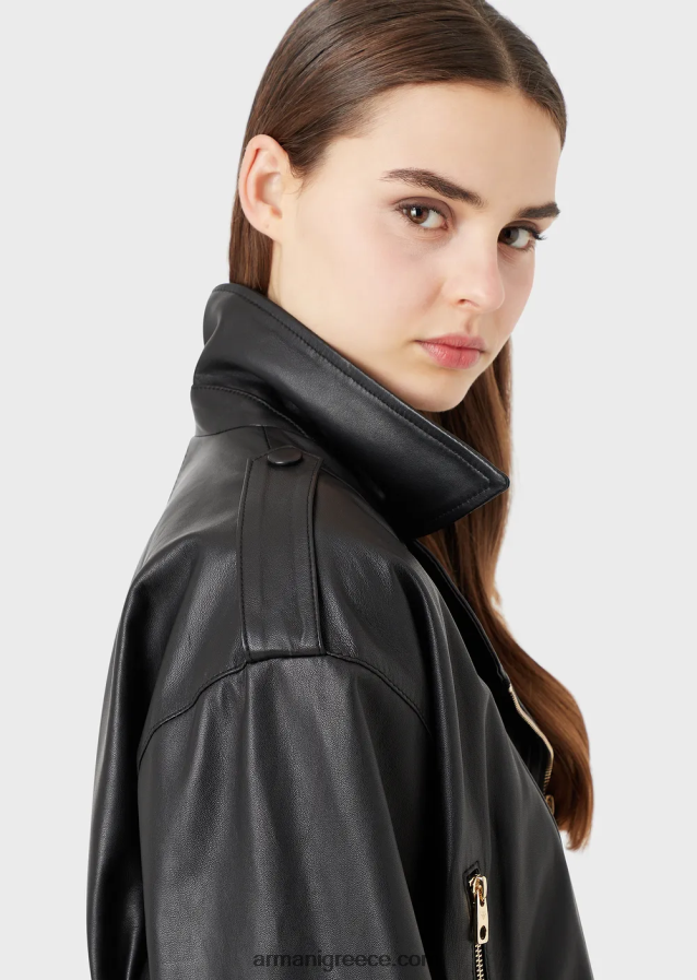 γυναίκες Armani Biker jacket από δέρμα νάπα 4046R6231