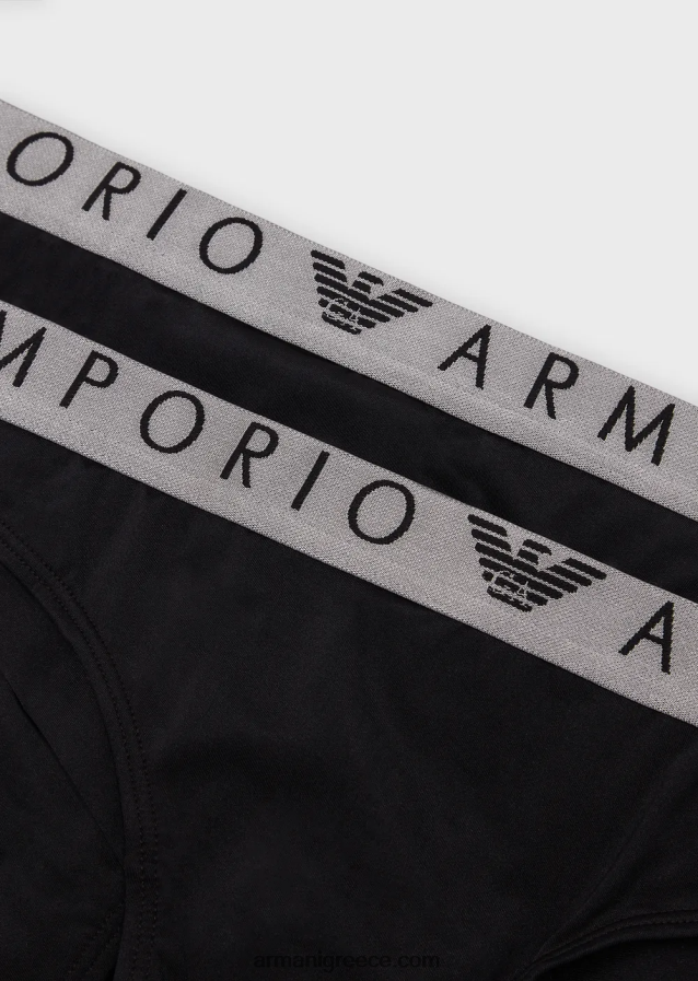 γυναίκες Armani δύο πακέτο εμβληματικών βραζιλιάνικων σλιπ από ανακυκλωμένες μικροΐνες 4046R6131 μαύρος