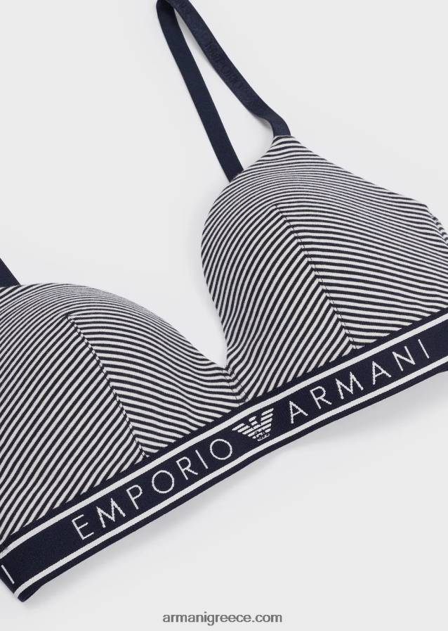 γυναίκες Armani σουτιέν με επένδυση τριγώνου με εμπριμέ σχέδιο 4046R6132 ριγέ