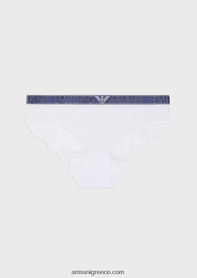 γυναίκες Armani ονειρεμένο δαντελένιο σλιπ οικολογικό βισκόζη 4046R6148 άσπρο