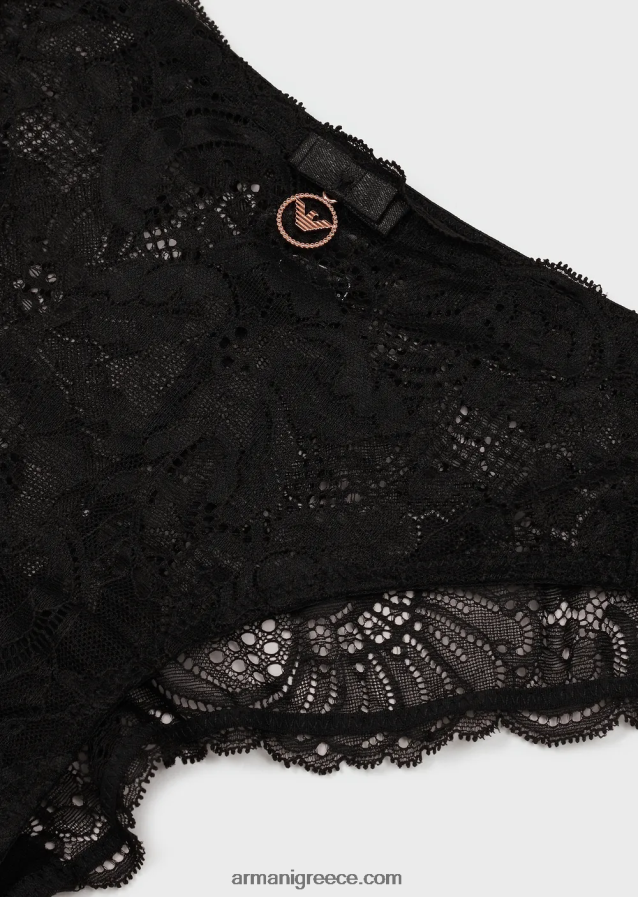 γυναίκες Armani αιώνια δαντέλα ανακυκλωμένα δαντελένια σλιπ 4046R6154 μαύρος